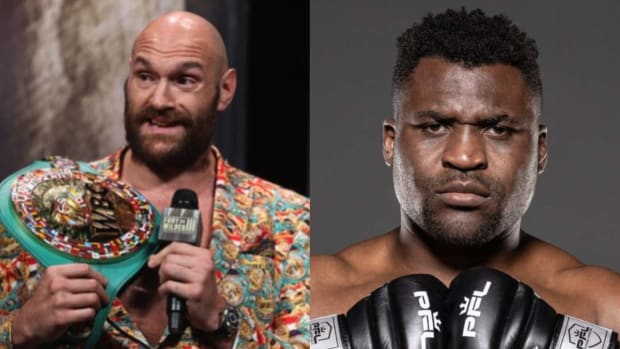 WBC Heavyweight Champion Tyson Fury and PFL heavyweight Francis Ngannou.